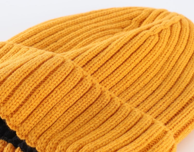 Connectyle Knit Cuffed Beanie Hat for Men Women Fleece Lined Warm Knitted Winter Hats Mustard Yellow - Image 4
